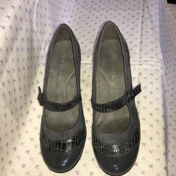 Aerosoles Patent Leather Crocodile Mary Jane – Gray – Size 8.5M - NWOT - Picture 7 of 7